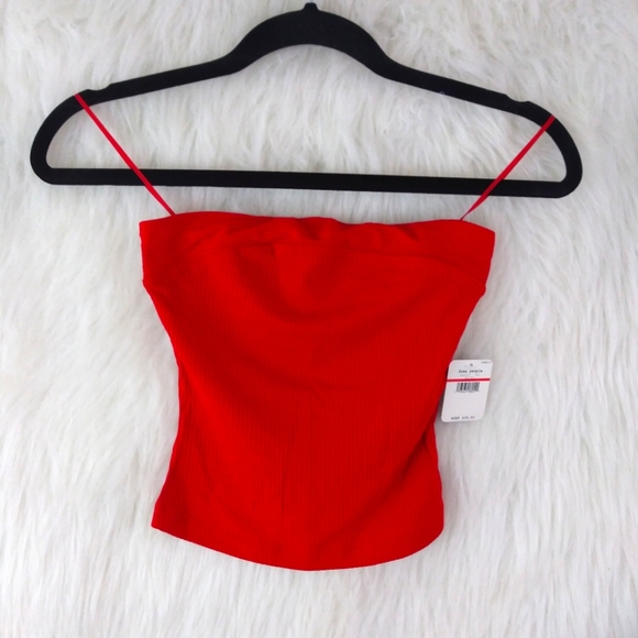 Intimately Free People Red Strapless Crop Top XS - Picture 3 of 7